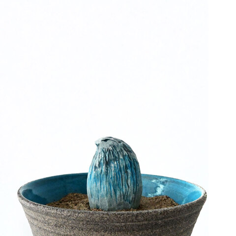 8. Oiseau bleu à stries et bol dark granite. Environ 6 x5 x 5". 2026
200$