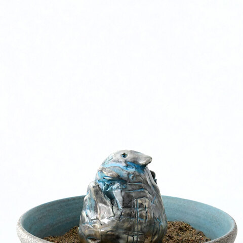 7. Oiseau diamant et bol dark granite. Environ 6 x 6 x 6". 2024-2026
200$