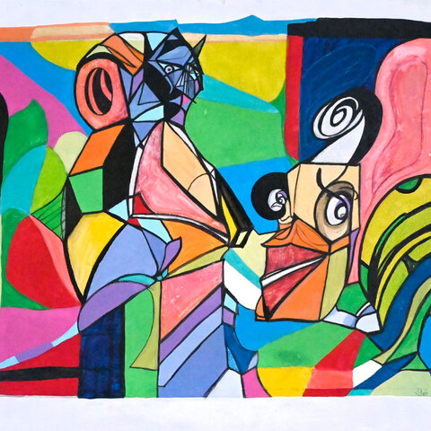 65. Couch Talk. Acrylique sur toile. 16 x 20". 2008. 850$