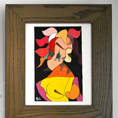 60. Autoportrait. Acrylique sur papier. 8 x 10". 1998. 600$